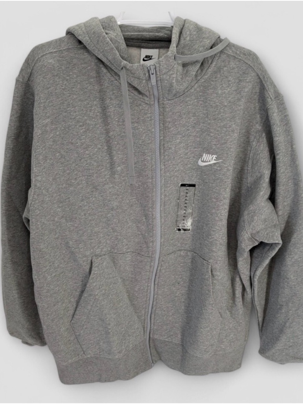 Nike Heather Gray Full-Zip Fleece Hoodie XL.